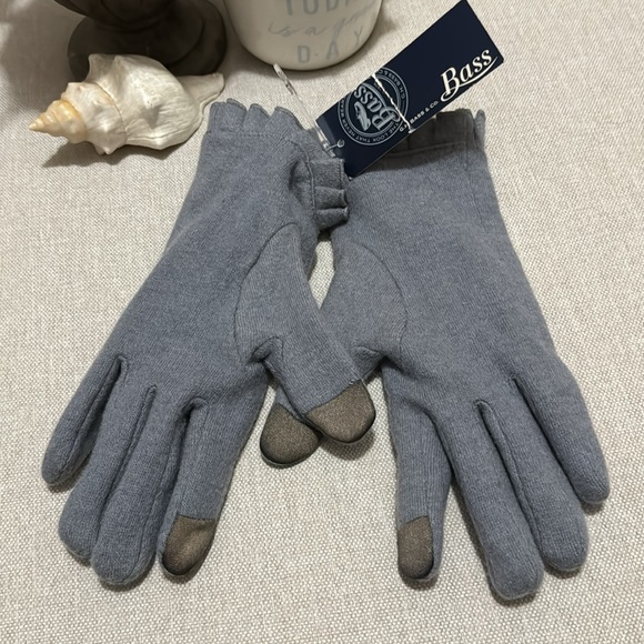 NWT GH Bass & Co. Wool Gloves-Heather Gray-Ruffle Detail - Picture 7 of 15